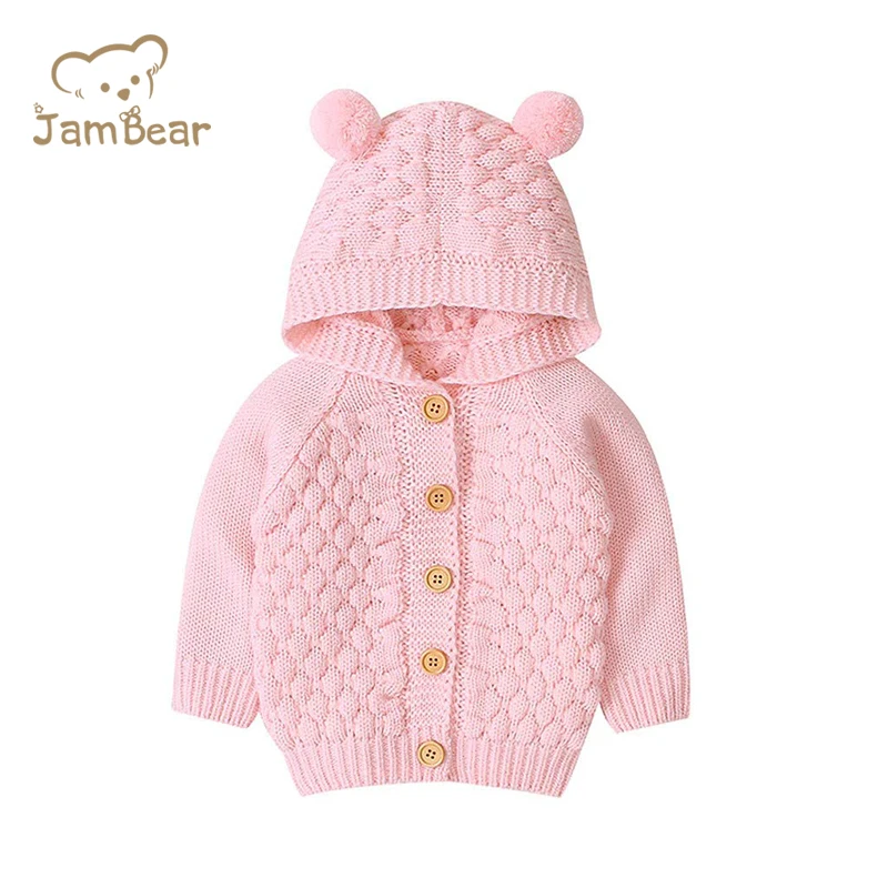 Factory OEM Stylish knit cotton baby girls boys knitted sweater button