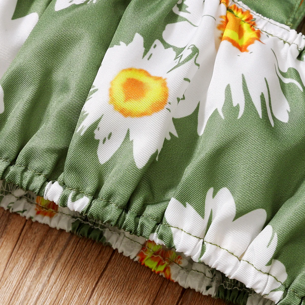 Girls autumn sleeveless flower print top+Shorts Toddler girl Clothes Kids Baby Outfits Romper Body Stripe two-piece suit