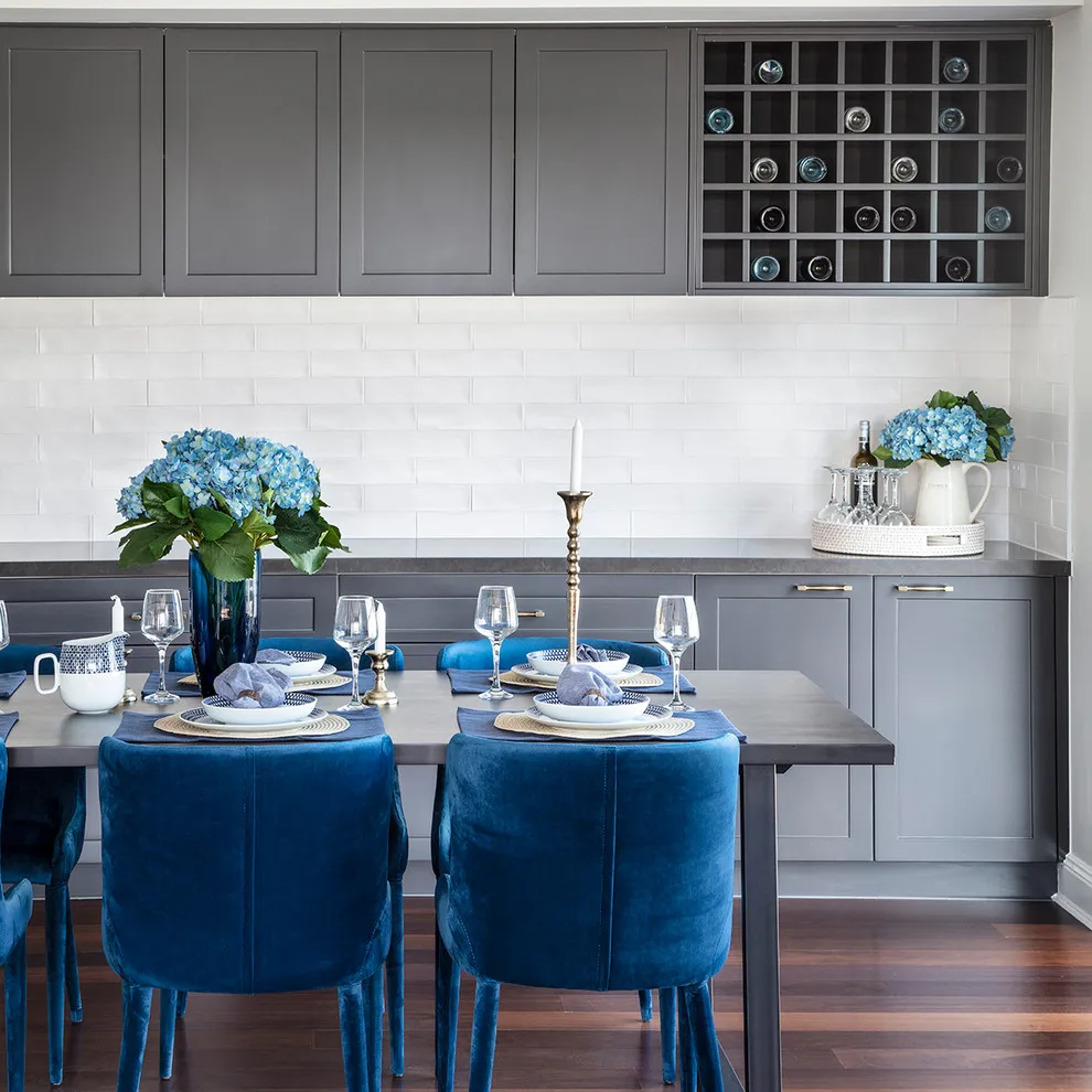 OEM Dark Gray Luxury Quartz Countertop Solid Wood Glass Door kitchen furniture organizers Cabinets