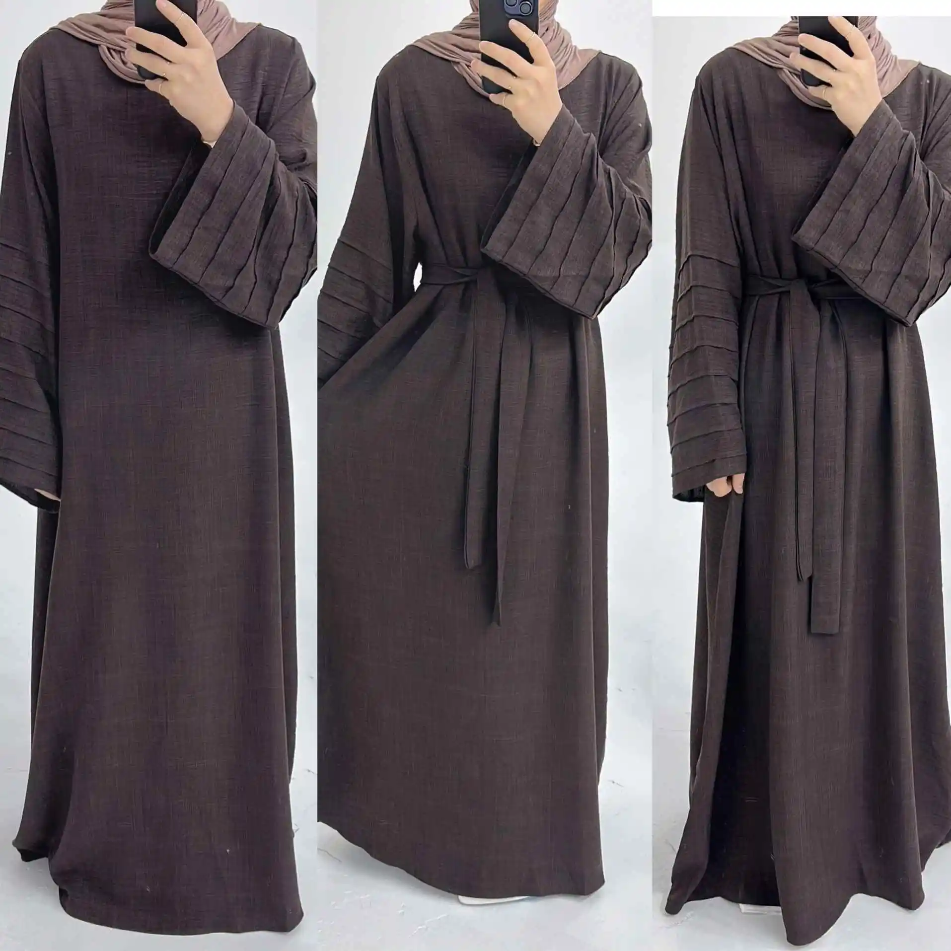 For Hijab Abaya Designs 2024 Loose Turkey Dubai Abaya Dress Women Muslim Dress Elegant Ladies Abayas Wholesale Islamic Clothing