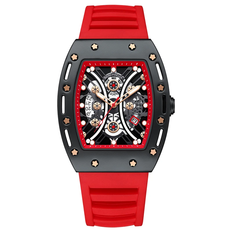 Reloj mini focus MF 0420G timepieces square case silicone band men casual Men Wrist Quartz Watch