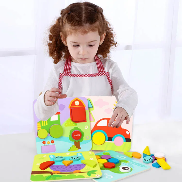  TOOKY игрушка 2020 новая деревянная 4 в 1 пазл Божья коровка Клоун форме для