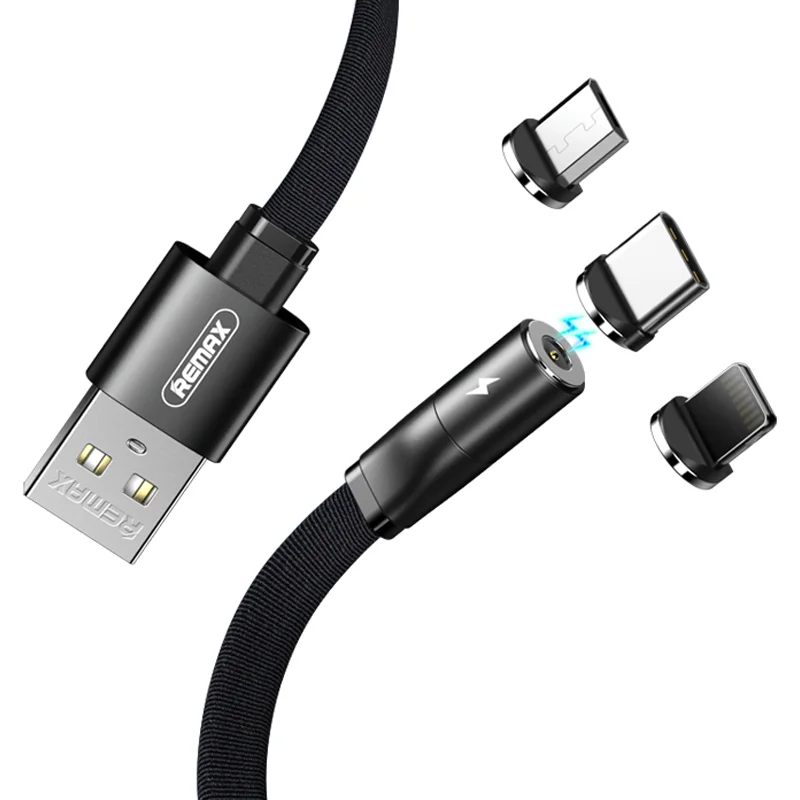 Remax Flag Series RC-169th Magnetic Charger Type-C Usb Braided Micro 3 In 1 Charging Cable For Iphone