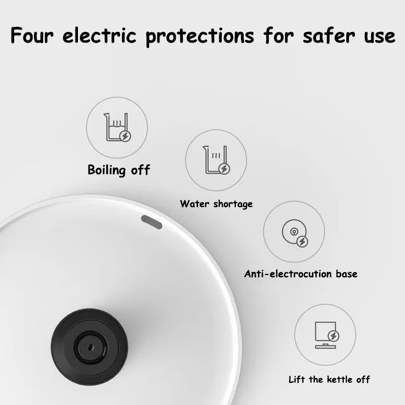 Home electric kettle 1A dormitory small large-capacity stainless steel anti-scald automatic power-off hot water kettle