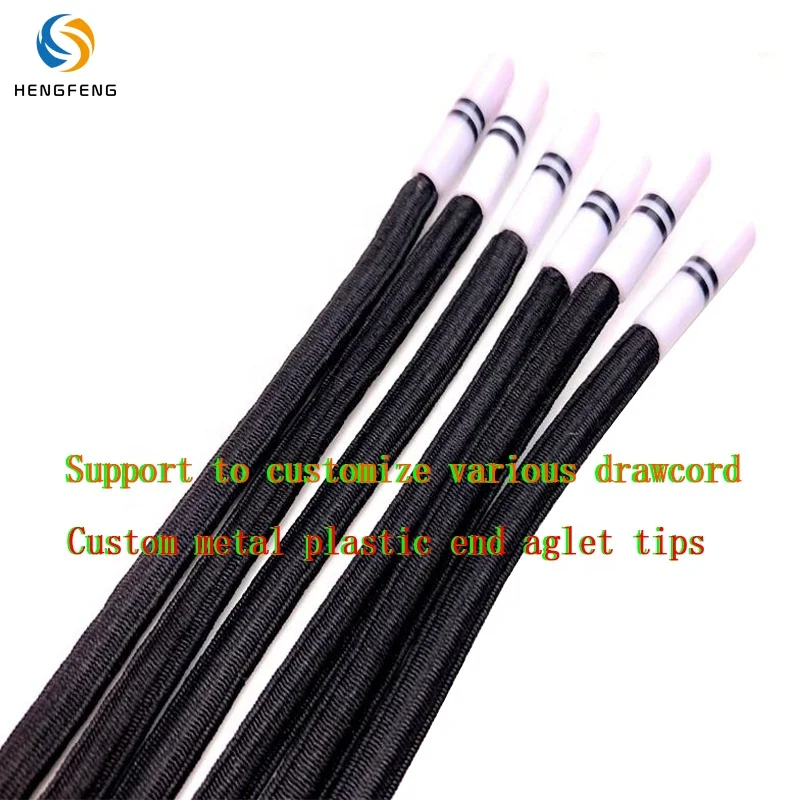 Custom Hoodie String Stretch Custom Round Oval Garment Elastic Draw Cord Black Pants Rope Drawcord