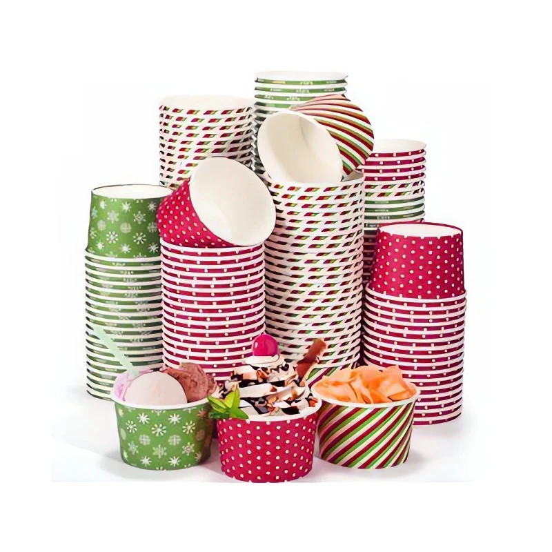 LOKYO disposable dessert cup custom printed logo 8oz 12oz 3oz 5oz ice cream paper cups with personal logo