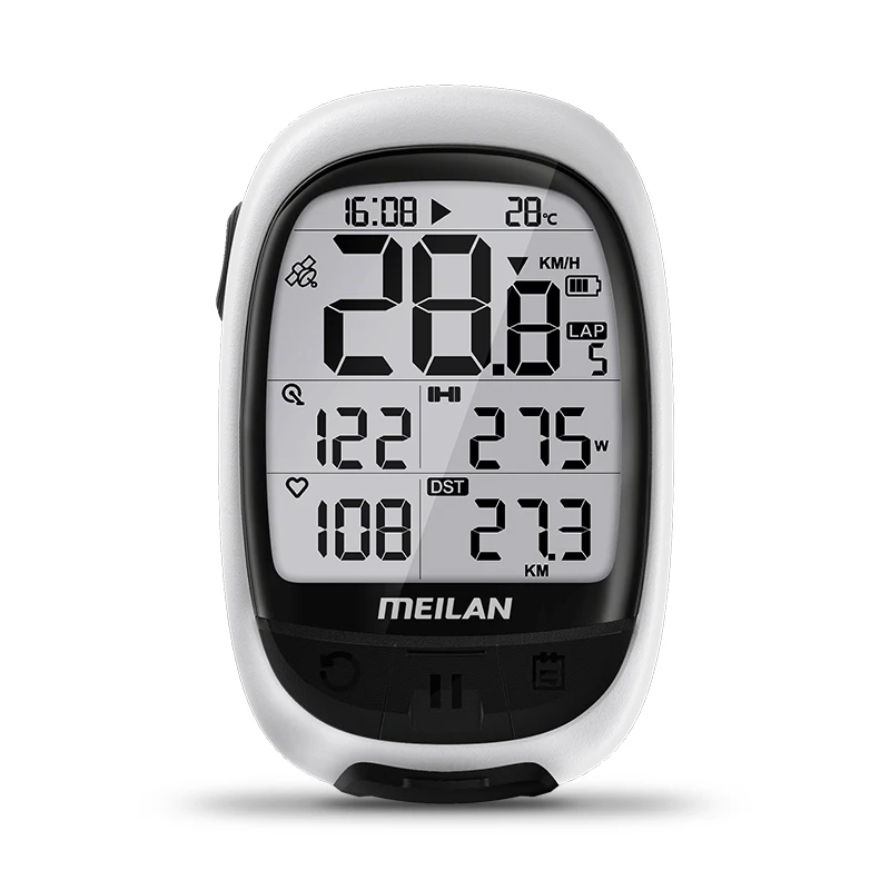 Meilan M2 Овальный легкий большой экран беспроводной водонепроницаемый велосипедный компьютер от производителя черного цвета