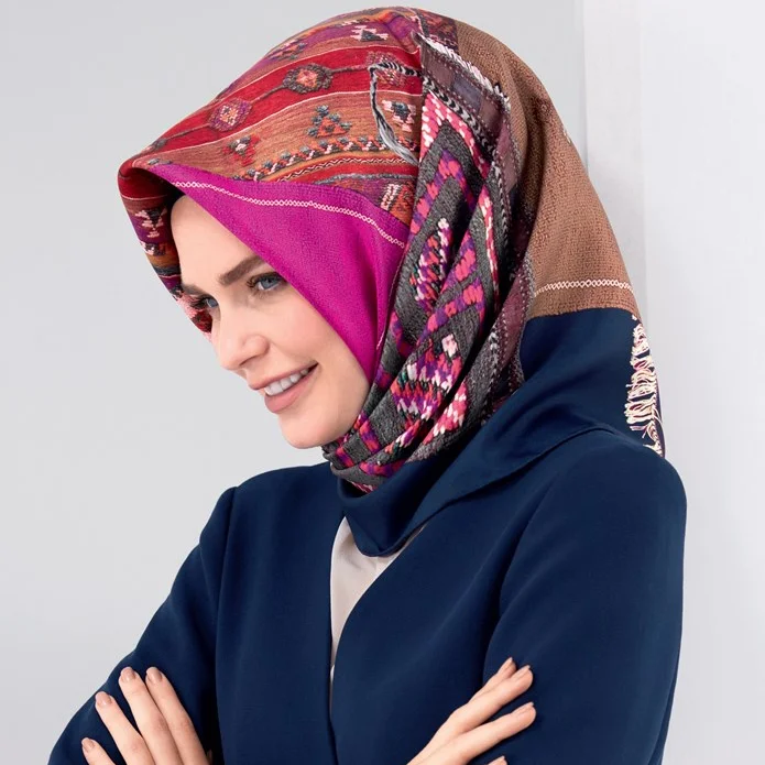 Hot sell 90 square printed women hijab Digital printed custom print  square  silk satin scarf muslim