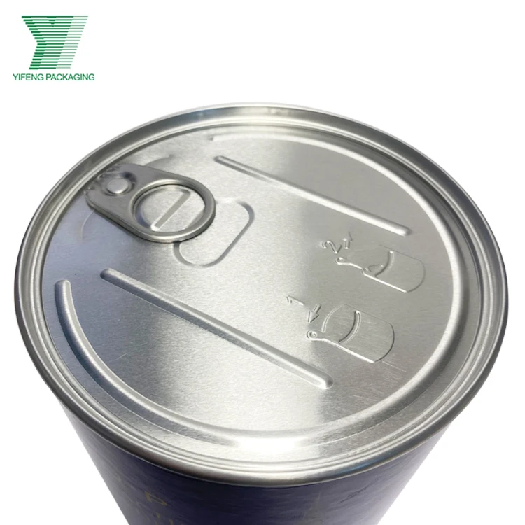 Biodegradable Metal Lid Cylinder Cardboard Box Natural Brownie Kraft Paper Tube for Coffee Beans Tea Leaves Tea Bags Packaging