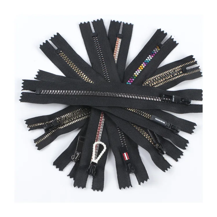 Factory Direct Sales 3# 5# English Letter Tooth Resin Open End Gold-Plated Zipper For Clothing Home Textile Products Etc