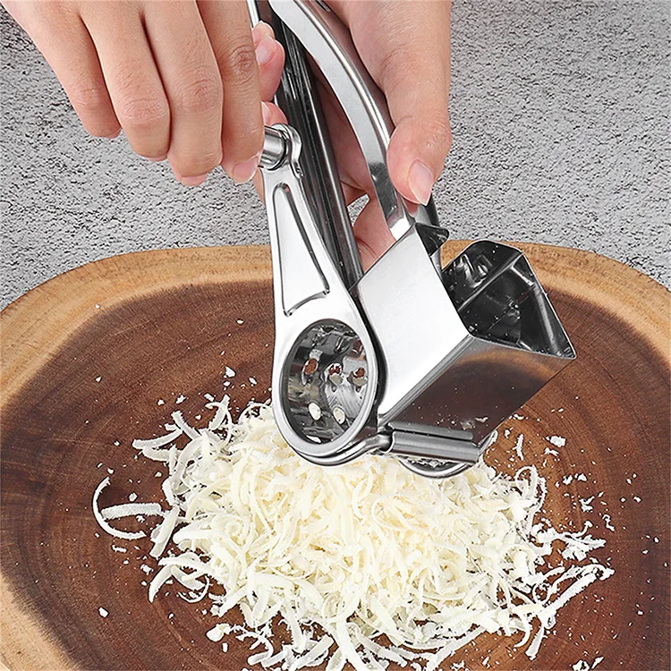 Hand-cranked Cheese Grater  Shredder Slicer Butter Vegetable Slicer Grater Stainless Steel Rotary Cheese Grater Hand Crank