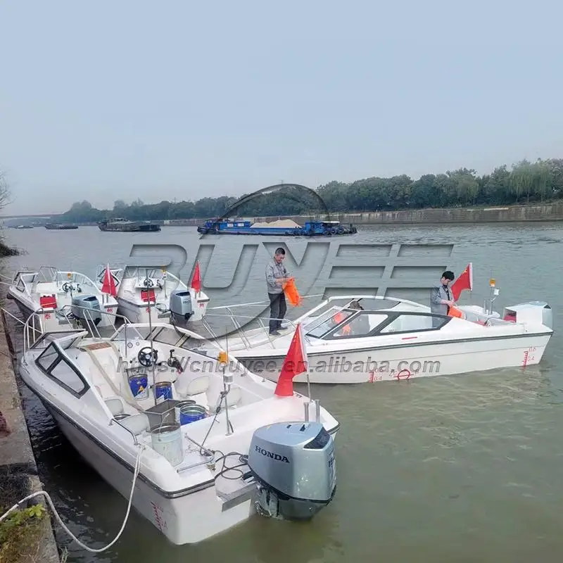 10 Passengers Fiberglass Open Speedboat 23FT/7M Long Life Durable Yacht Without Outboard Motor