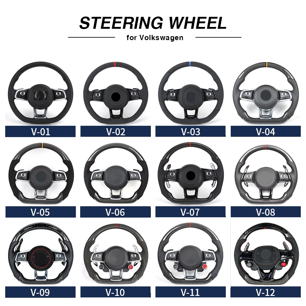 Custom Half Perforated Leather Forged Carbon Steering Wheel for Volkswagen VW Golf 7R 5 6 7 8 R Jetta Mk6 Mk7 GTI Polo Passat CC