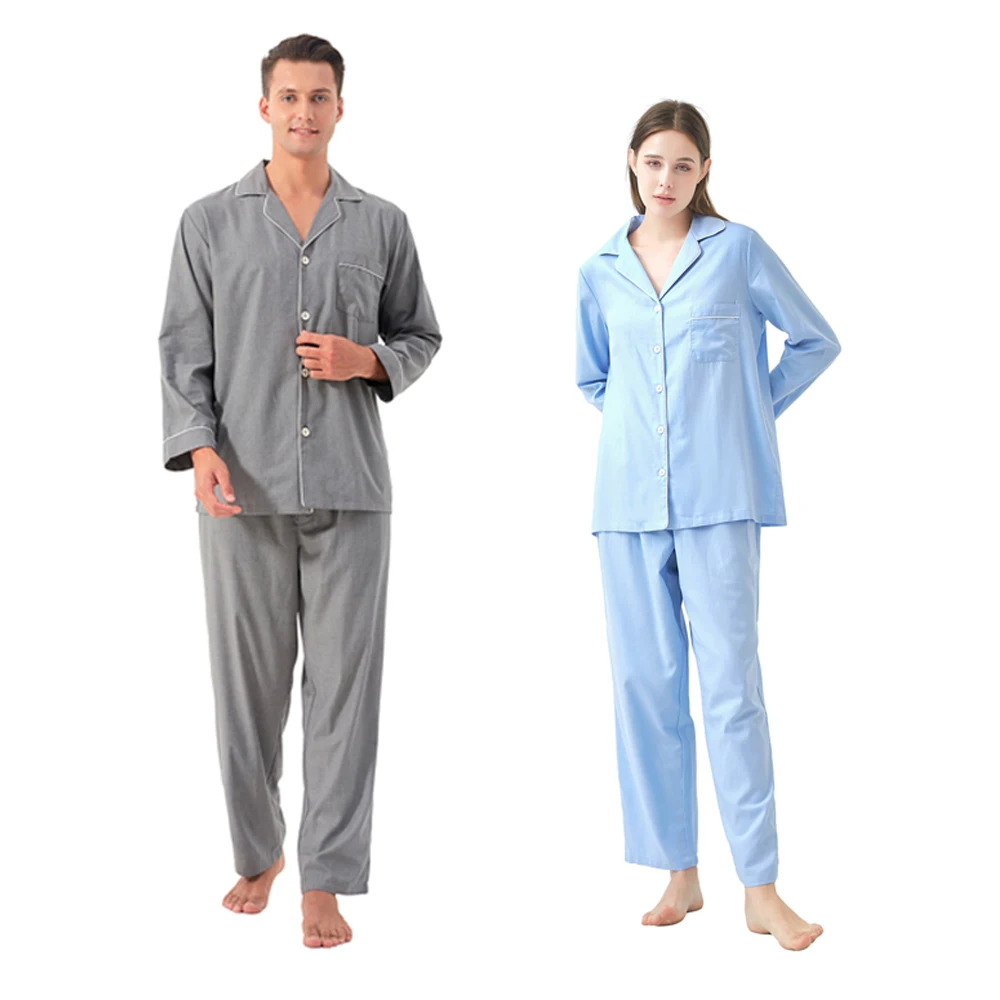 2023 Высококачественная Прямая поставка от производителя оптом Всесезонная одежда для сна 2 шт. бамбуковая Хлопковая пижама комплект
