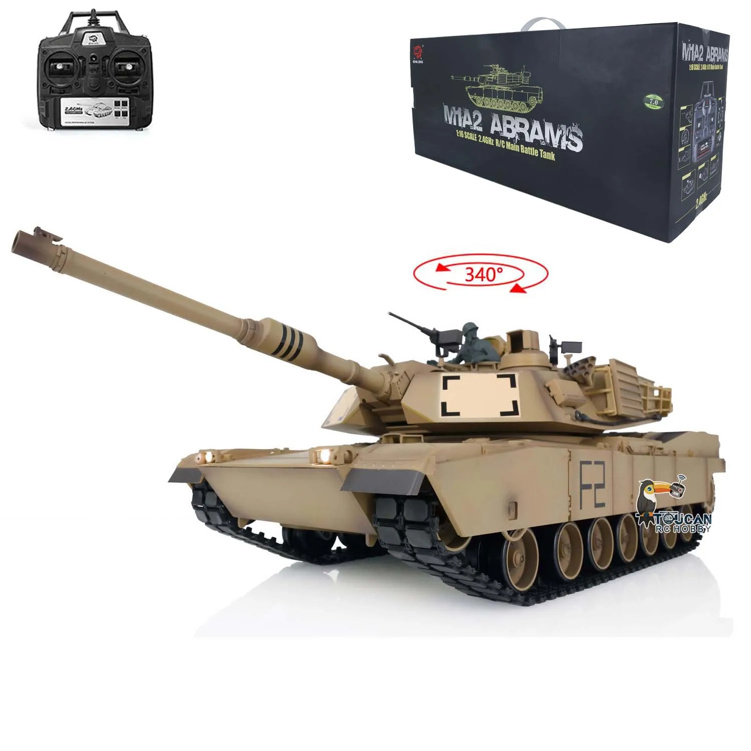 1/16 Масштаб 2 4 ГГц Heng длинный 7 0 пластик Ver M1A2 Abrams RTR RC бак 3918 Toucan модель TH17788-ali6