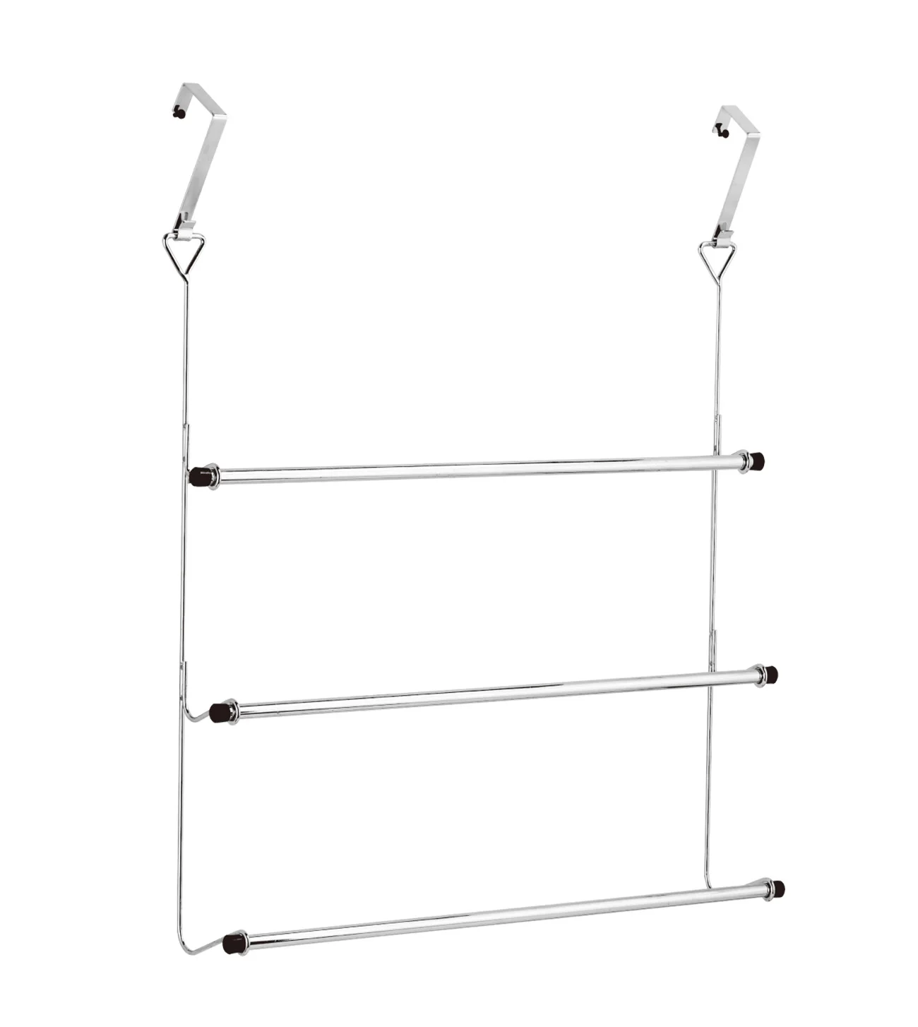 Three Tiered Towel Bar Over the Door Hanging Bathroom Towel Organizer Holder Metal Towel Rail