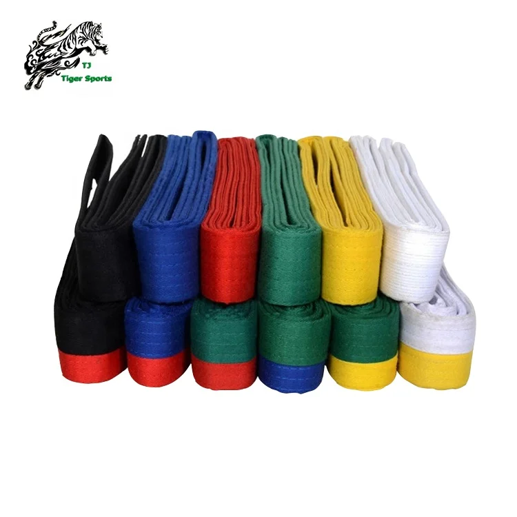 China manufacturer wholesale OEM custom made logo taekwondo belt cotton fabric martial arts belt for taekwondo