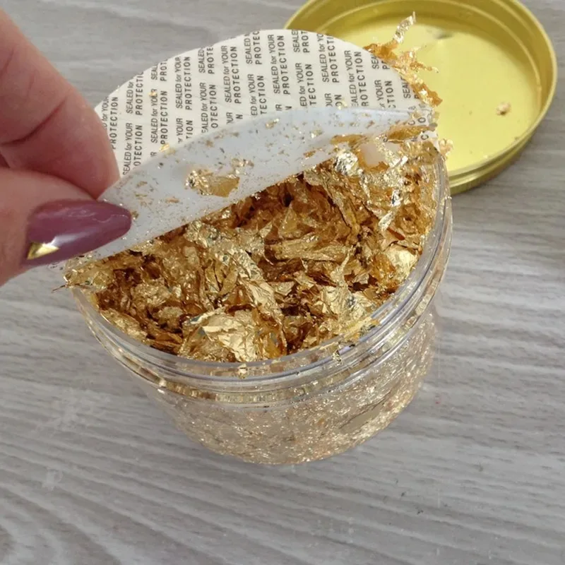 5G Nail Art Accessories Gold Silver Copper Foil Sequins Glitter Leaf Flake Sheet Bulk Foil Paper For Gilding Manicure Decoration