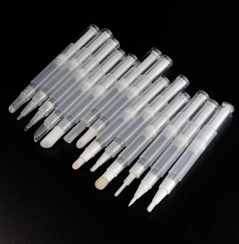 Wholesale Mini 1.5ml 2ml 3ml 5ml Plastic Twist Pen Bottle with Soft Brush Clear PP Empty Nail Protection Oil Foundation Bottles