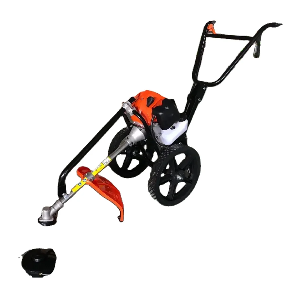 51.7cc Hand Push Wheels Grass Trimmer Cutting Power Brush Cutter