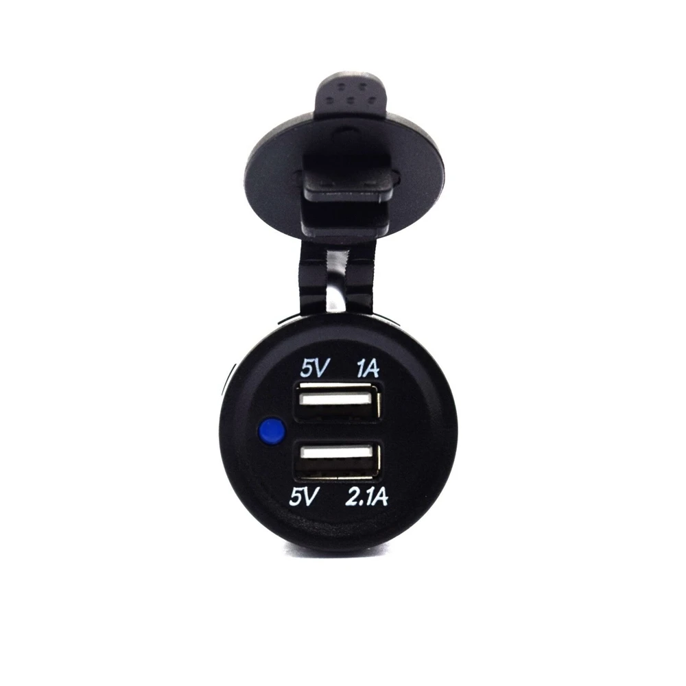HLX DC12V 24V Автомобильное usb-гнездо с двойным usb-зарядным устройством кабелем питания постоянного тока