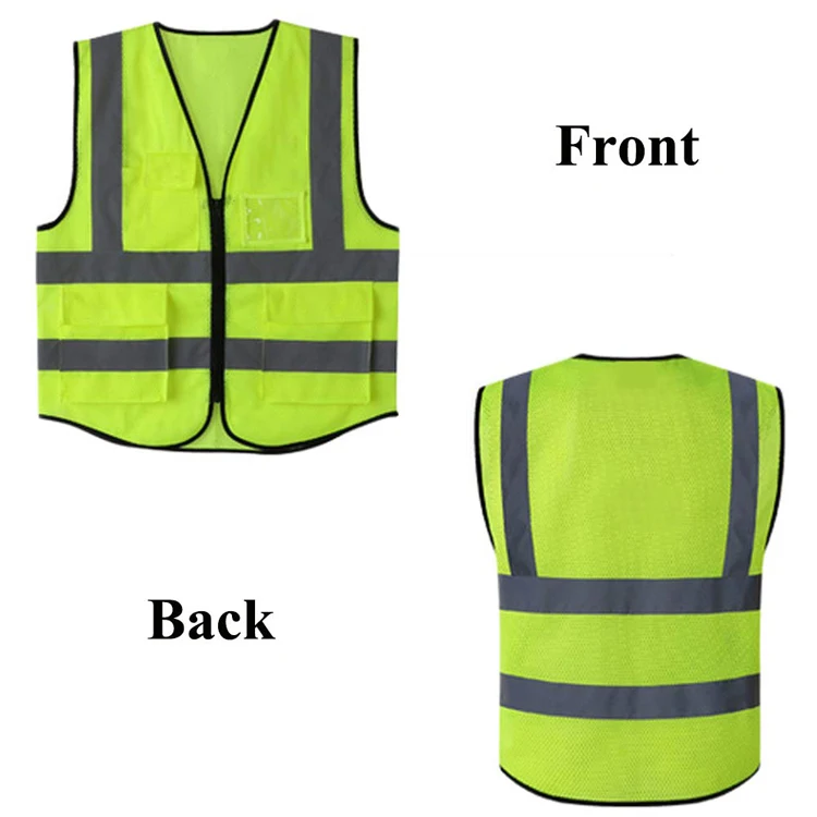 2021 OEM New DesignSafety Vest Hi Vis Work High Visible Patch With Pocket Security Guard Reflective Striping Protective Vest