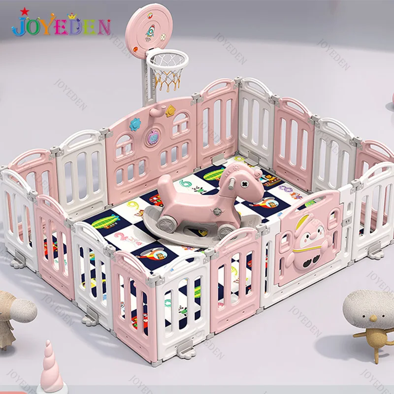New arrivals portable kids slide games play area Indoor fence swing Safety Foldable Plastic baby playpen with toys