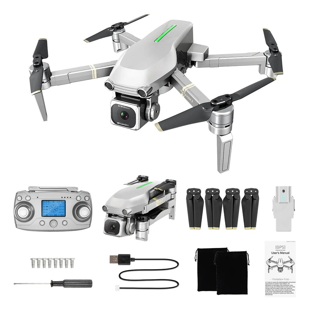 L109 Pro Дрон 4K Профессиональный GPS Квадрокоптер с камерой HD FPV 2-осевой карданный бесщеточный двигатель 1200 м Радиоуправляемый Дрон VS F11 Pro