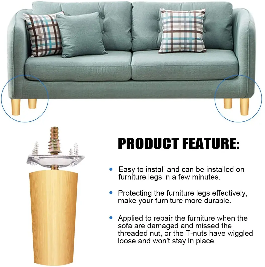 Zinc plated 4 holes sofa t-plate square sofas flat hinge plate bracket coffee tables legs chairs connector