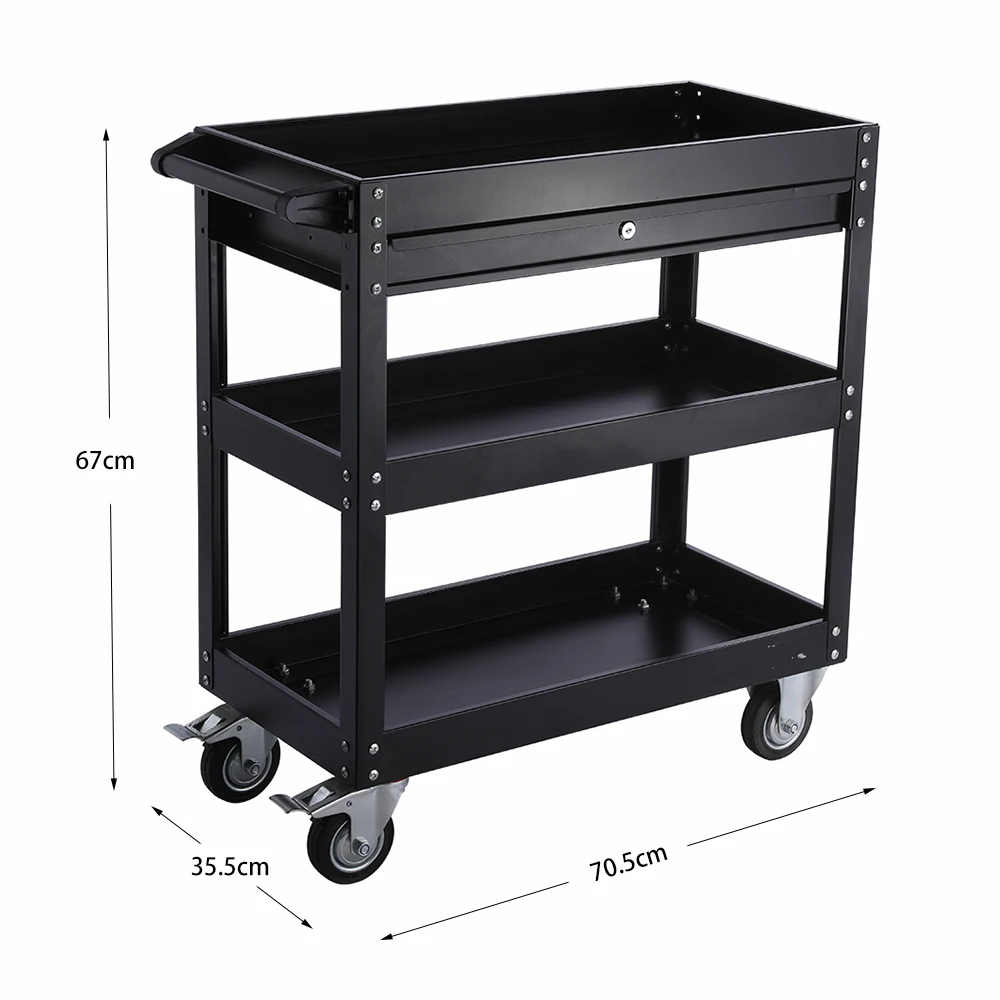 Тяжелая 4-колесная 3-уровневая Мобильная промышленная тележка