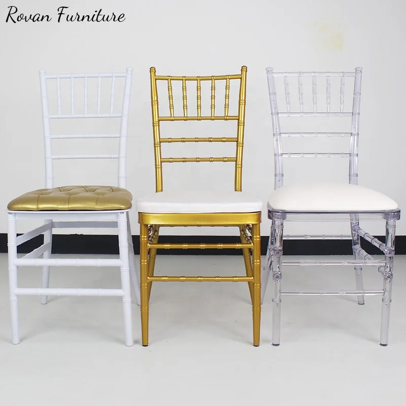 Wholesale banquet hotel plastic gold resin weddings event clear acrylic tiffany chiavari phoenix stacking chair