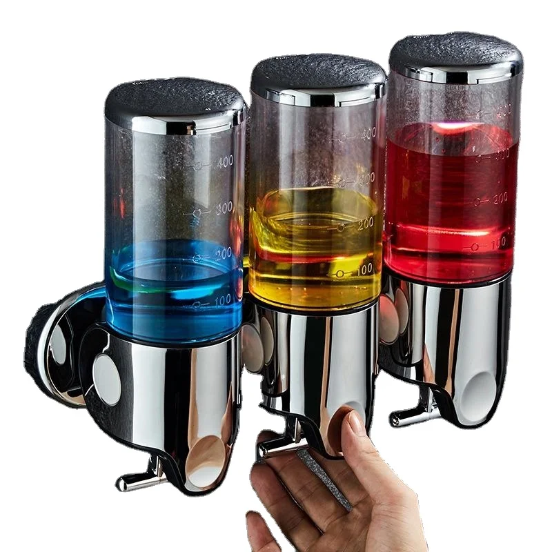 High quality Wholesale Hotel bathroom soap dispenser Wall-mounted shampoo machine for showers