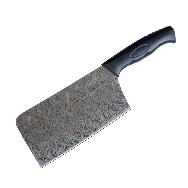 Kitchen Knives Set Chef Slicing Santoku Tool Japanese Stainless Steel Laser Pattern 7pcs Damascus Steel Customized Wood Box Logo