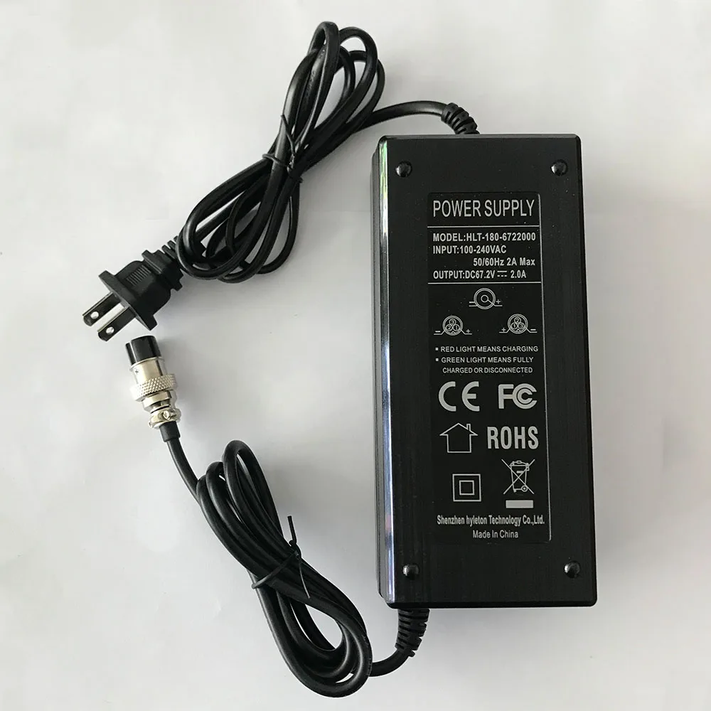67.2V 2A Lithium Battery Charger Fat Tire Scooter 67.2 volt 2 amp Harley Electric Scooter Battery Charger Parts Power Adapters