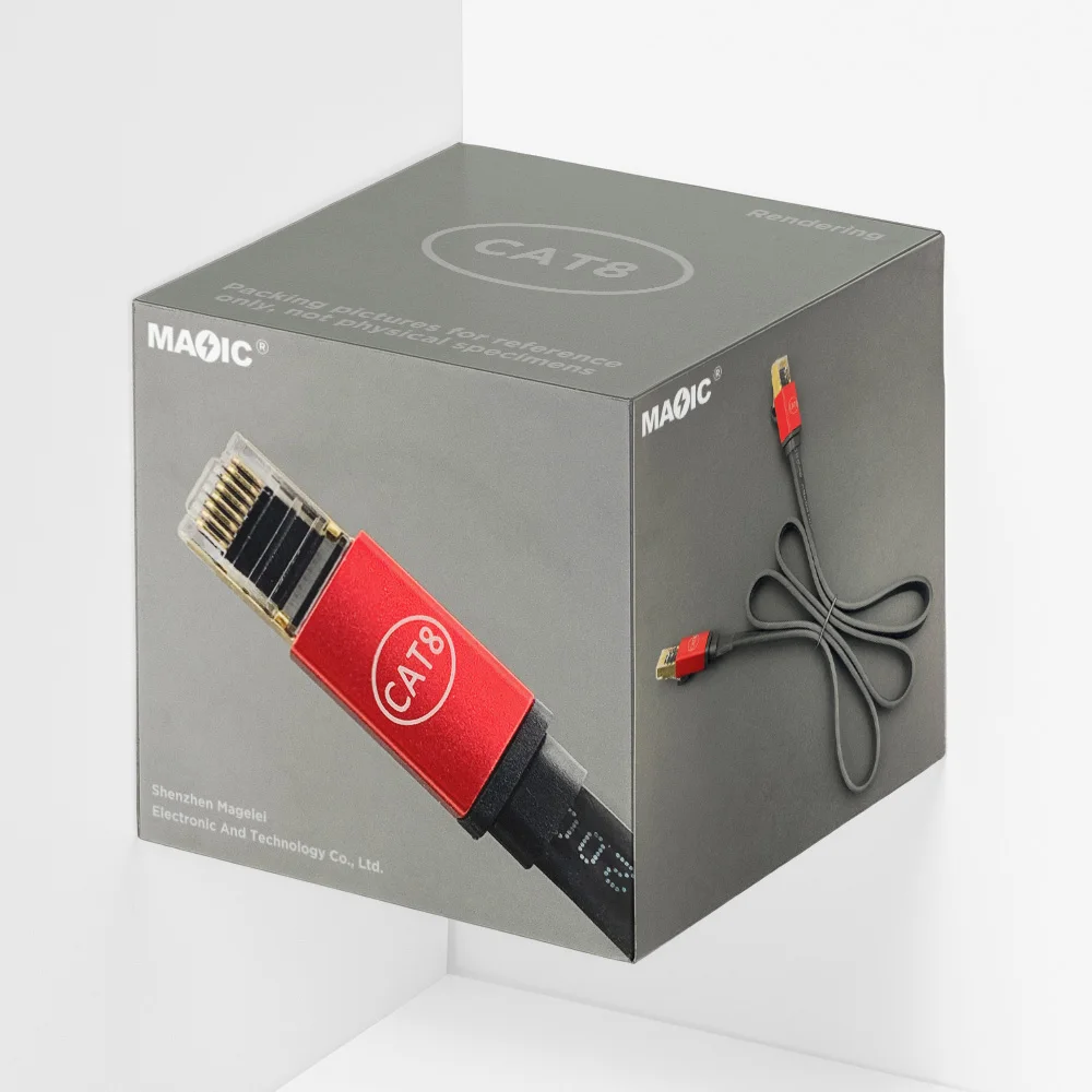 High Speed Flat Cat 8 Ethernet Cable 100ft,Outdoor&Indoor Ethernet Cable Cat 8 Network Patch Cable 40Gbps 2000Mhz SSTP LAN Wires