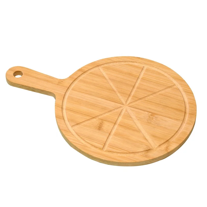 Custom size cutting board round food cutting serving board bamboo pizza board set