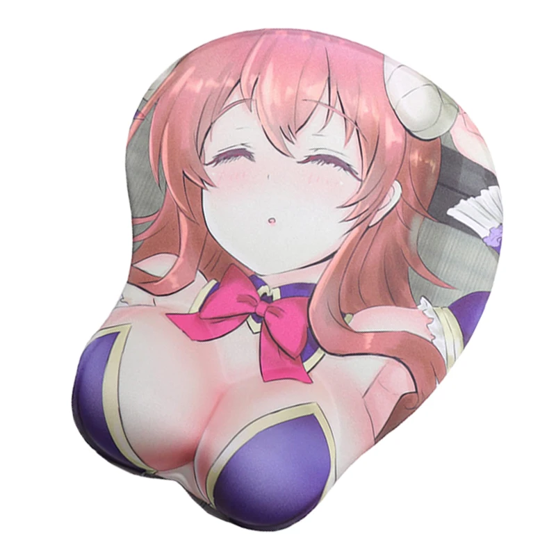 Animated 3D mouse soft silicone breast decoration Japanese comic show mouse pad