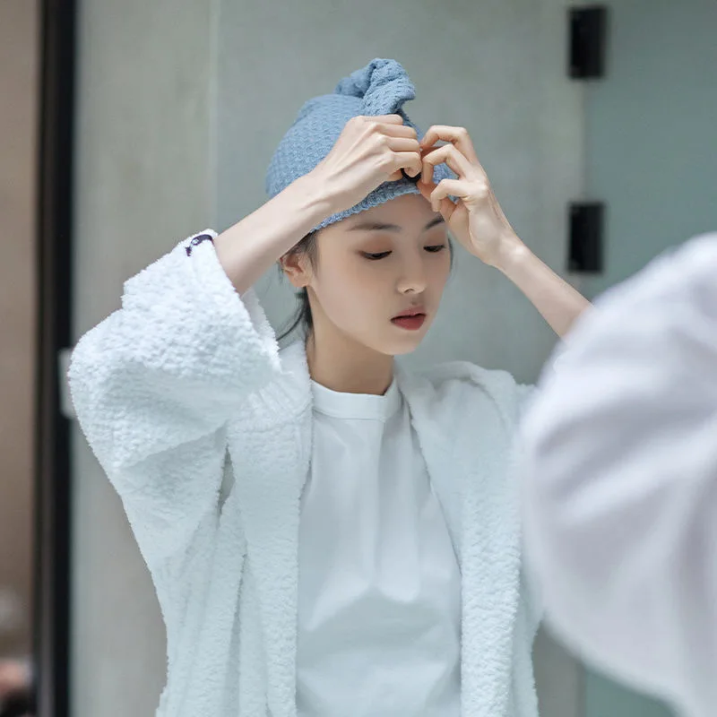 Double coral velvet pineapple check water absorption thick dry hair cap for lady shampoo hair bag headscarf shower cap