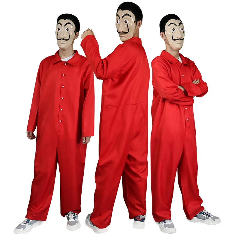 
Money Heist The House of Paper Cosplay Costume for Men Women Salvador Dali Halloween Carnival Costume suit 