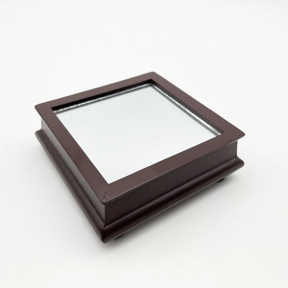 Mirror wood base Baseball Display Case, UV Protected Acrylic Cube Baseball Holder Square Clear Box