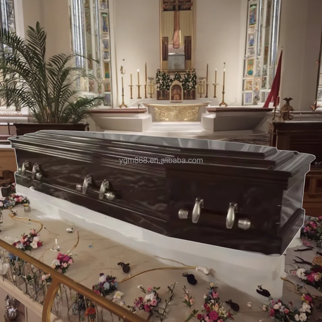 YANGENGMU YGM-002 Handcrafted Wooden Coffin Professional Funeral Supply European Style Eco-Friendly High Quality