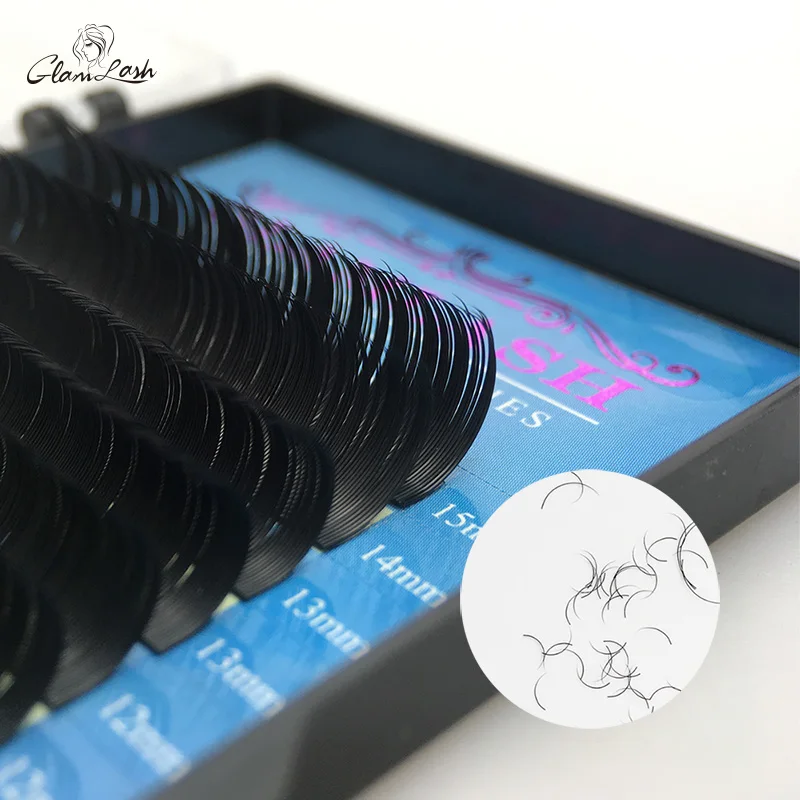 GLAMLASH 7-15mm cashmere lash extensions mixed tray 03 dark black private label vendors silk classic eyelash extensions