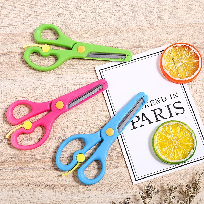 Школьные экономящие силы весенние ножницы с защитой от захвата рук для детей дошкольного возраста Обучающие Офисные ножницы «сделай сам»