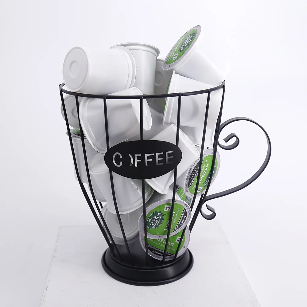 k cup storage coffee holder metal mug shape coffee capsule storage basket organizer coffee pod holders for counter