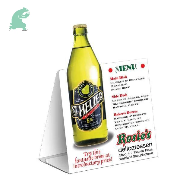 Price Menu Table Tent Card Digital Printing for Club Restaurant Hotel Menu