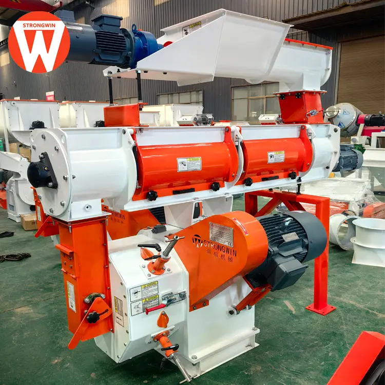 Strongwin poultry farm feed machine 2 tons per hour animal cattle cow goat pig chicken feed pellet making machine