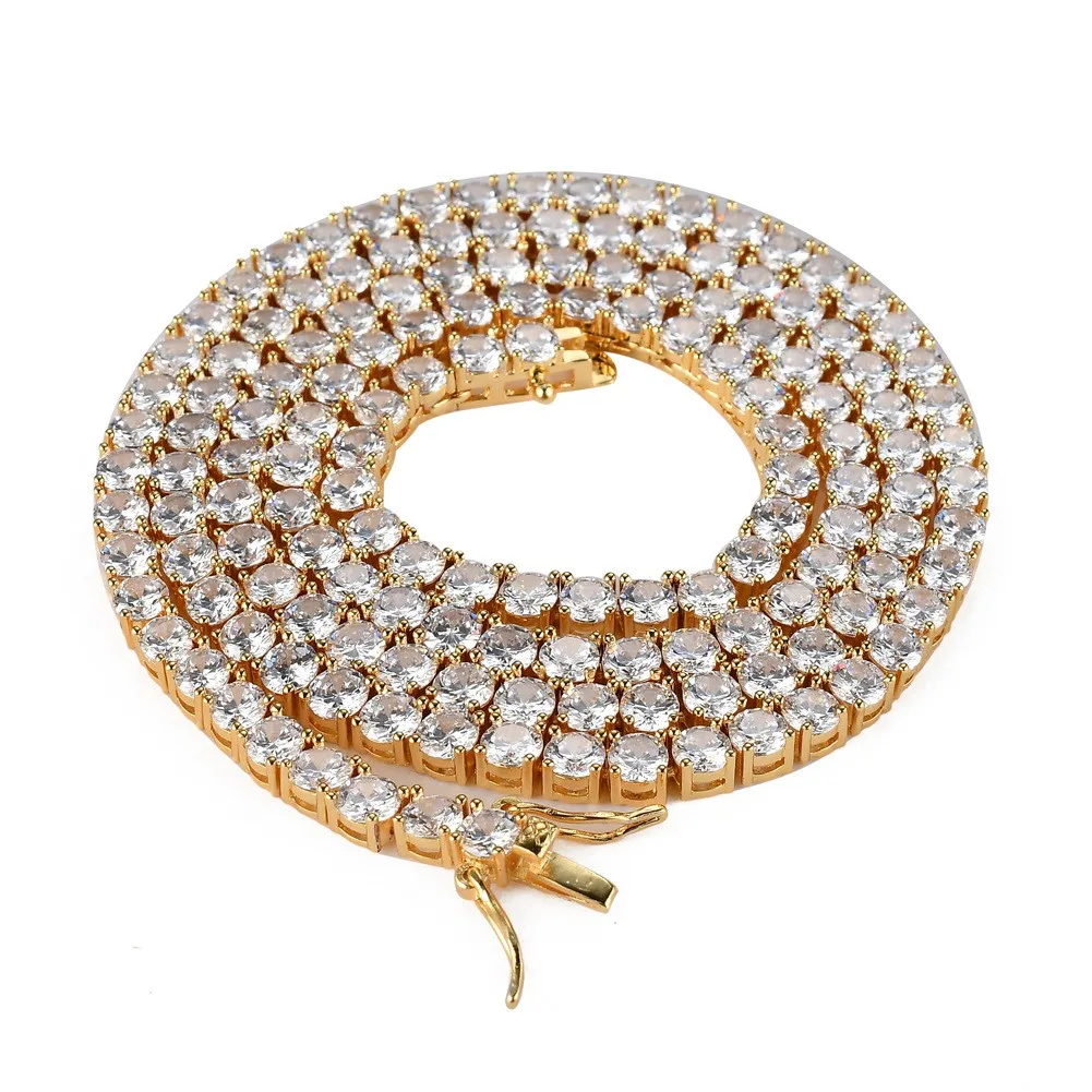 Bling 3mm/4mm/5mm 5a Cubic Zirconia Tennis Chain Jewelry For Women Men  Fashion Pave Cz Iced Out Necklace Bracelet Anklets