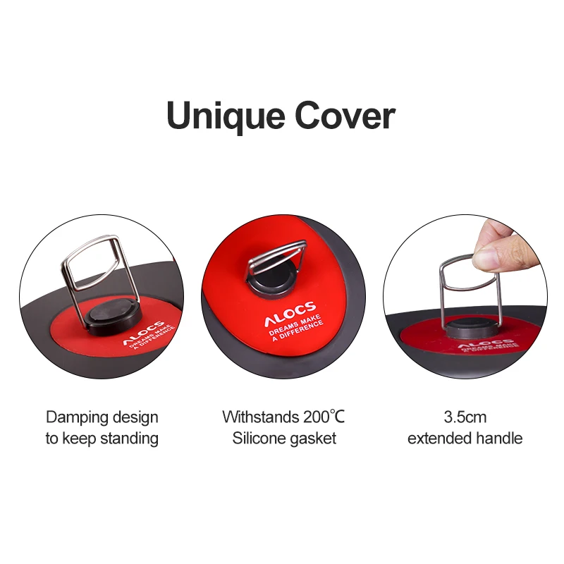 Kingpool Portable Outdoor Camping Non Stick Picnic Folding Travel Hiking Cookware Mess Kit Aluminum BBQ Cook Pot and Pans Set