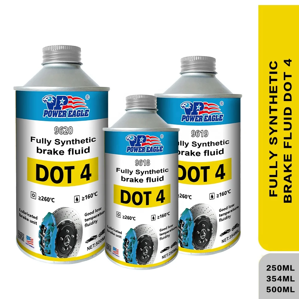 OEM Factory Direct High Quality High Temp Hydraulic  Brake Fluid Dot 4 250ML/354ML/500ML