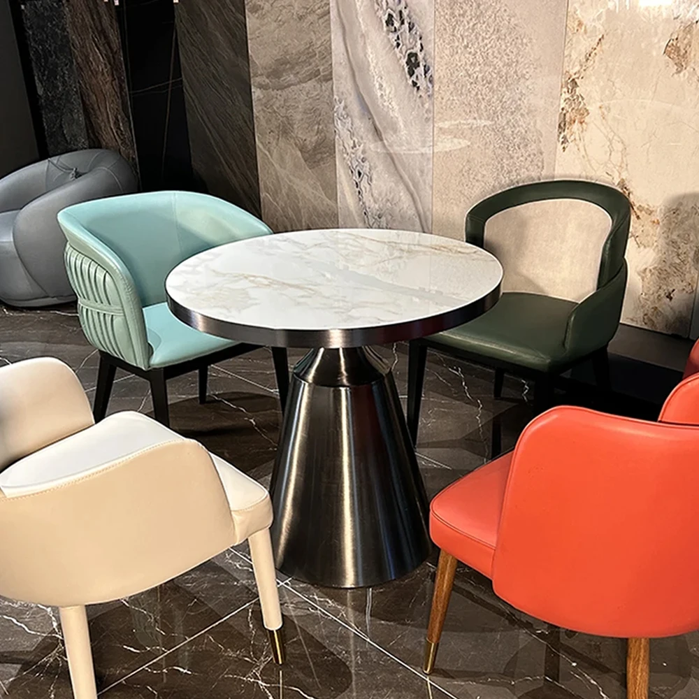 Zhuoyue R12 Minimalist Canteen Hotel Bar Use Restaurant Sets Modern Comfortable Black Cross Back Chair Set Dining Table